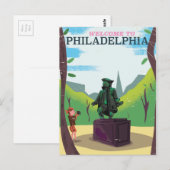 Benjamin Franklin Philadelphia Cartoon Postkarte (Vorne/Hinten)