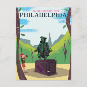 Benjamin Franklin Philadelphia Cartoon Postkarte