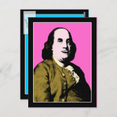 Benjamin Franklin Pop Art Style Postkarte (Vorne/Hinten)