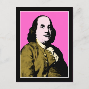 Benjamin Franklin Pop Art Style Postkarte