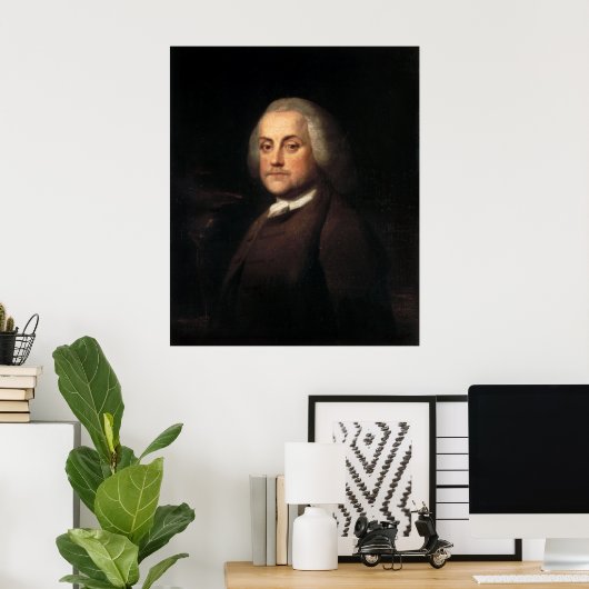 BENJAMIN FRANKLIN Portrait von Benjamin Wilson Poster (Heimbüro)