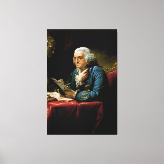 Benjamin Franklin Portrait von David Martin 1767 Leinwanddruck (Vorderseite)