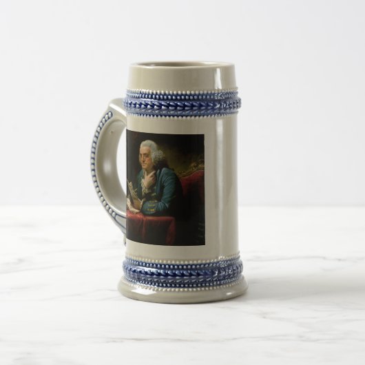 Benjamin Franklin-Porträt durch David Martin 1767 Bierglas (Vorderseite Links)