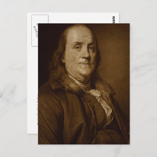 Benjamin Franklin Postkarte (Vorne/Hinten)