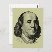 Benjamin Franklin Postkarte (Vorne/Hinten)