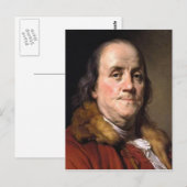 Benjamin Franklin Postkarte (Vorne/Hinten)