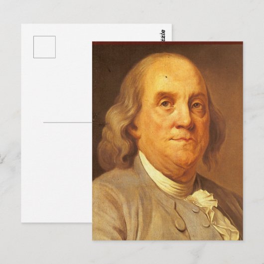 Benjamin Franklin Postkarte (Vorne/Hinten)