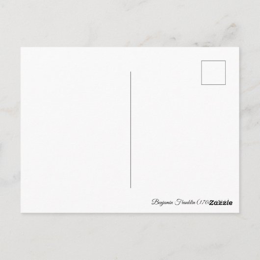 Benjamin Franklin Postkarte (Rückseite)