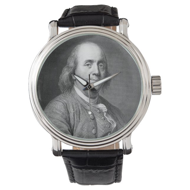 Benjamin Franklin Präsident Geschichtsporträt von Armbanduhr (Vorderseite)