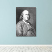 Benjamin Franklin Präsident Geschichtsporträt von Leinwanddruck (Insitu (Holzboden))