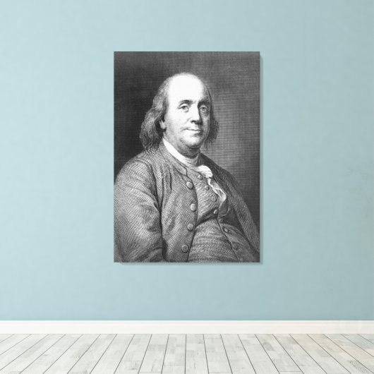 Benjamin Franklin Präsident Geschichtsporträt von Leinwanddruck (Insitu (Holzboden))