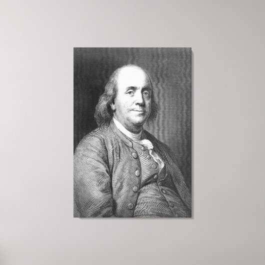 Benjamin Franklin Präsident Geschichtsporträt von Leinwanddruck (Vorderseite)