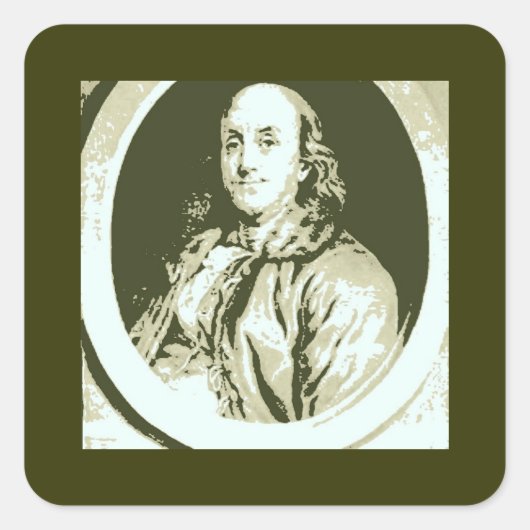 Benjamin Franklin Quadratischer Aufkleber (Vorderseite)