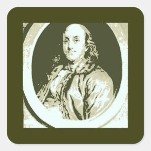 Benjamin Franklin Quadratischer Aufkleber