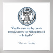 Benjamin Franklin Quote (Geld) Poster (Vorne)