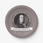 Benjamin Franklin Quotum über Wahrheit in der Poli Pappteller (Vorderseite)