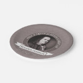 Benjamin Franklin Quotum über Wahrheit in der Poli Pappteller (Schrägansicht)