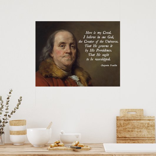 Benjamin Franklin Religion Poster (Küche)
