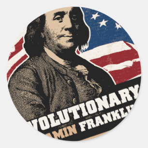 Benjamin Franklin Revolutionär-Sticker Runder Aufkleber