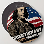 Benjamin Franklin-Revolutionärs-Knopf Button (Vorne & Hinten)