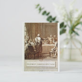 Benjamin Franklin stellt seine Opposition vor Postkarte (Stehend Vorderseite)