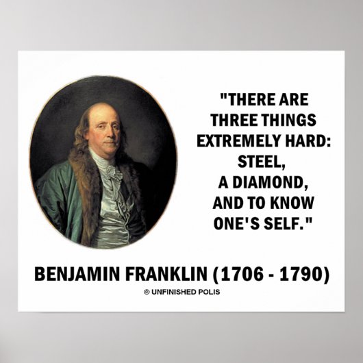Benjamin Franklin Three Dinge Extrem Hard Poster (Vorne)