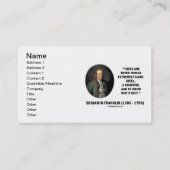 Benjamin Franklin Three Dinge Extrem Hard Visitenkarte (Vorderseite)