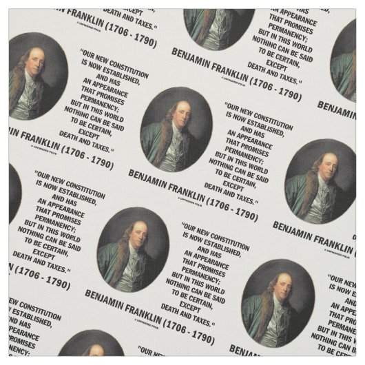 Benjamin Franklin-Todessteuer-Zitat Stoff (Muster)