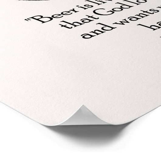 Benjamin Franklin und Zitat über Bier Poster (Ecke)