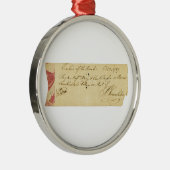 Benjamin Franklin unterzeichnete Karo am 2. Ornament Aus Metall (Rechts)
