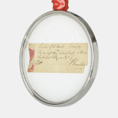 Benjamin Franklin unterzeichnete Karo am 2. Ornament Aus Metall (Links)