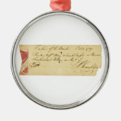 Benjamin Franklin unterzeichnete Karo am 2. Ornament Aus Metall (Vorne)