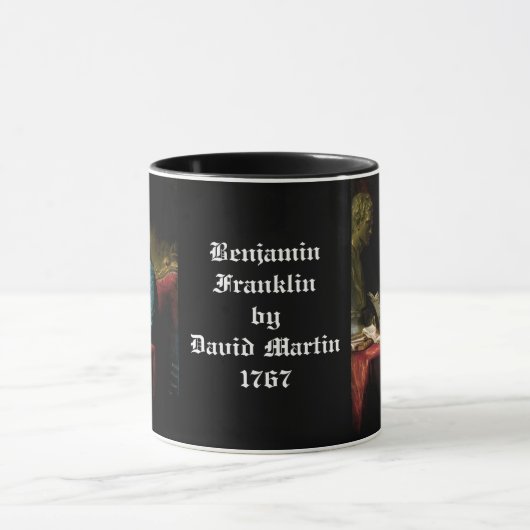 Benjamin Franklin von David Martin 1767 Tasse (Zentrum)