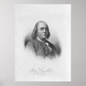 BENJAMIN FRANKLIN von Henry Bryan Hall Poster (Vorne)
