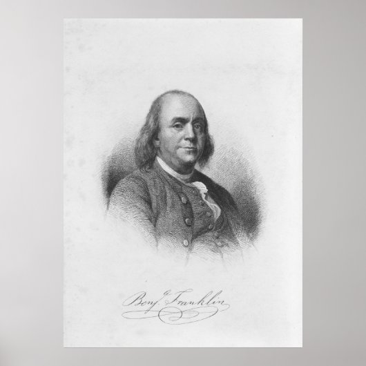 BENJAMIN FRANKLIN von Henry Bryan Hall Poster (Vorne)