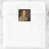 Benjamin Franklin von Joseph Siffred Duplessis Quadratischer Aufkleber (Tasche)
