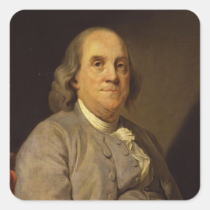 Benjamin Franklin von Joseph Siffred Duplessis Quadratischer Aufkleber