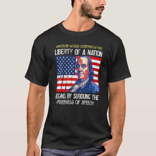 Benjamin Franklin warnt Amerika vor dem Tod der Fr T-Shirt (Vorderseite)