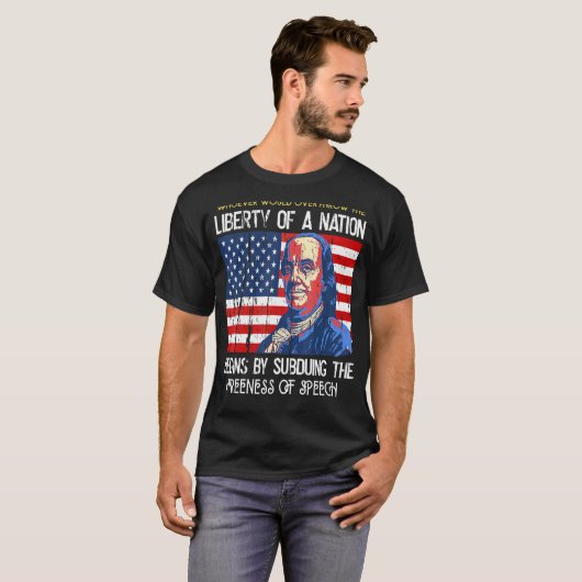 Benjamin Franklin warnt Amerika vor dem Tod der Fr T-Shirt (Vorne ganz)