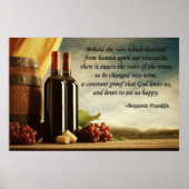 Benjamin Franklin Wine Quote Poster (Vorne)