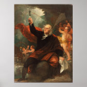 Benjamin Franklin Zeichne Elektrizität aus dem Him Poster (Vorne)