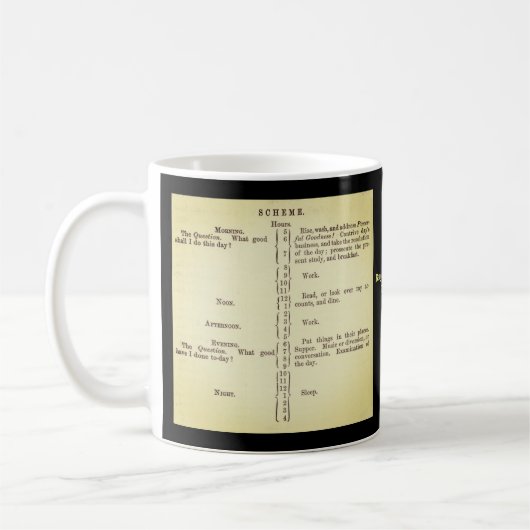 Benjamin Franklin Zeitplan-Tasse Kaffeetasse (Links)