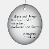 Benjamin Franklin-Zitat Keramikornament (Links)