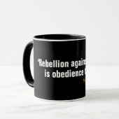 Benjamin Franklin Zitat über Rebellion Tasse (Vorderseite Links)