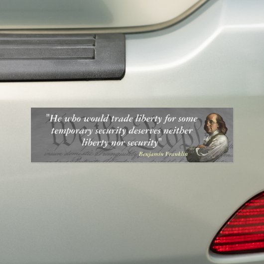 Benjamin Franklin Zitat zur Freiheit Autoaufkleber (Auf Auto)