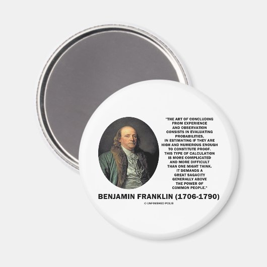 Benjamin Franklin zur Bewertung von Wahrscheinlich Magnet (Vorderseite/Rückseite)
