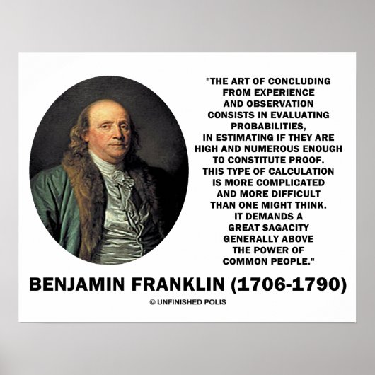Benjamin Franklin zur Bewertung von Wahrscheinlich Poster (Vorne)