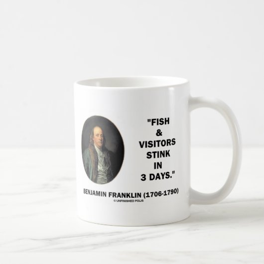 Benjamin Franklinfisch-u. -besucher-Gestank in 3 Kaffeetasse (Rechts)