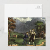 Benjamin Franklins Blitz mit dem Drachenexperiment Postkarte (Vorne/Hinten)