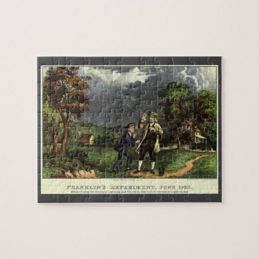 Benjamin Franklins Blitz mit dem Drachenexperiment Puzzle (Horizontal)
